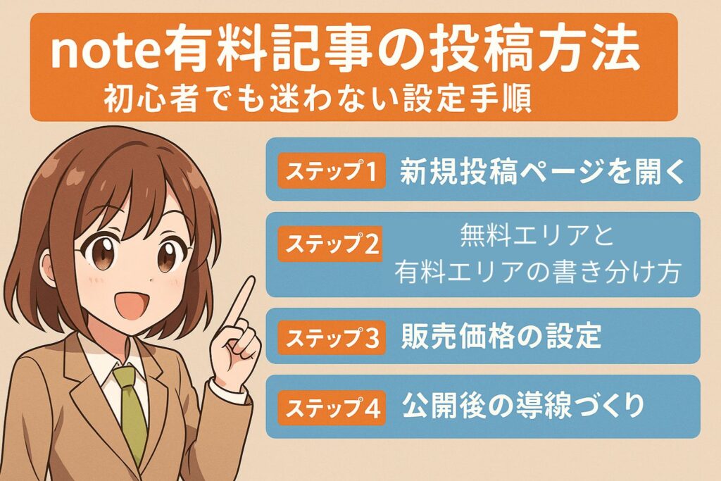 note有料記事の投稿方法の図解