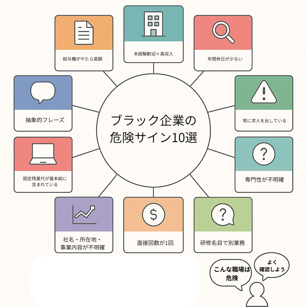 10項目のアイコンと吹き出し