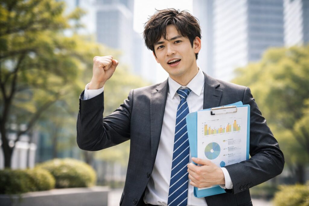 自信に満ちたサラリーマン