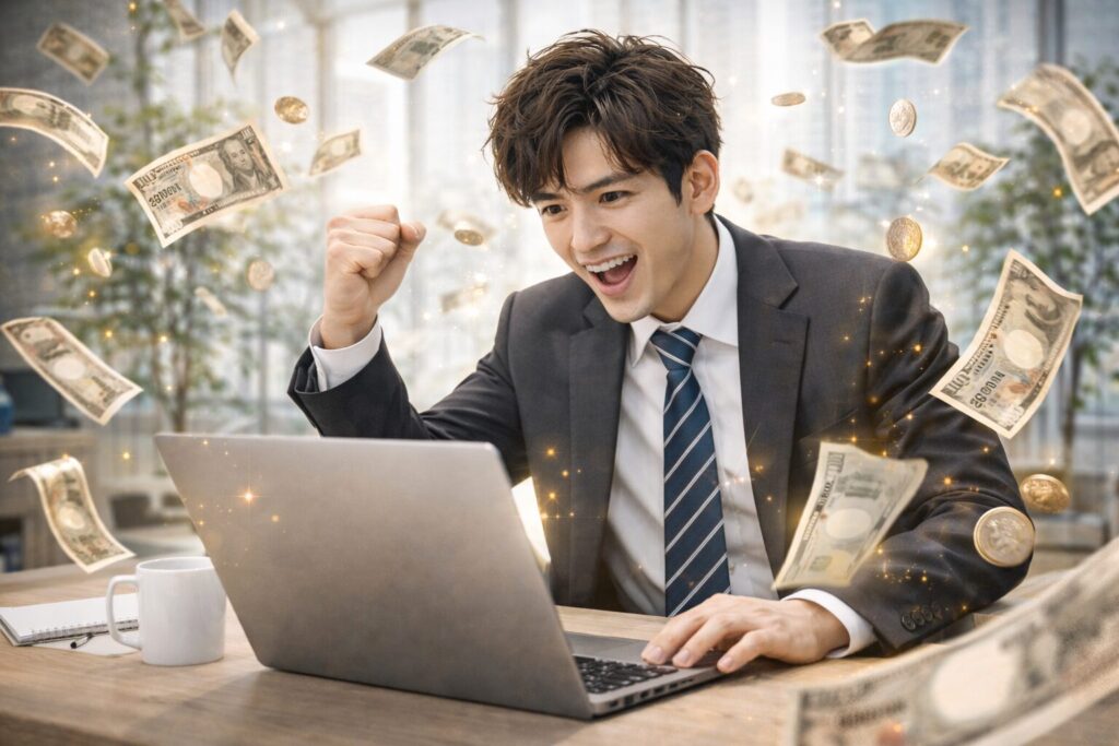 ホームページでお金を稼いでいる人の画像