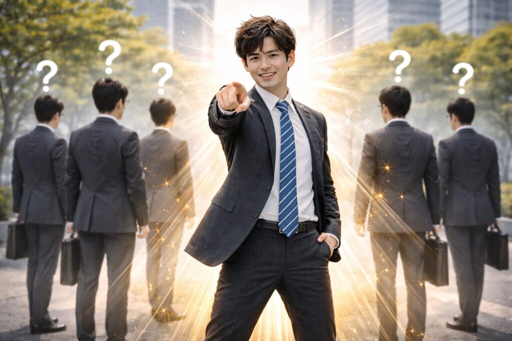 輝くビジネスマン