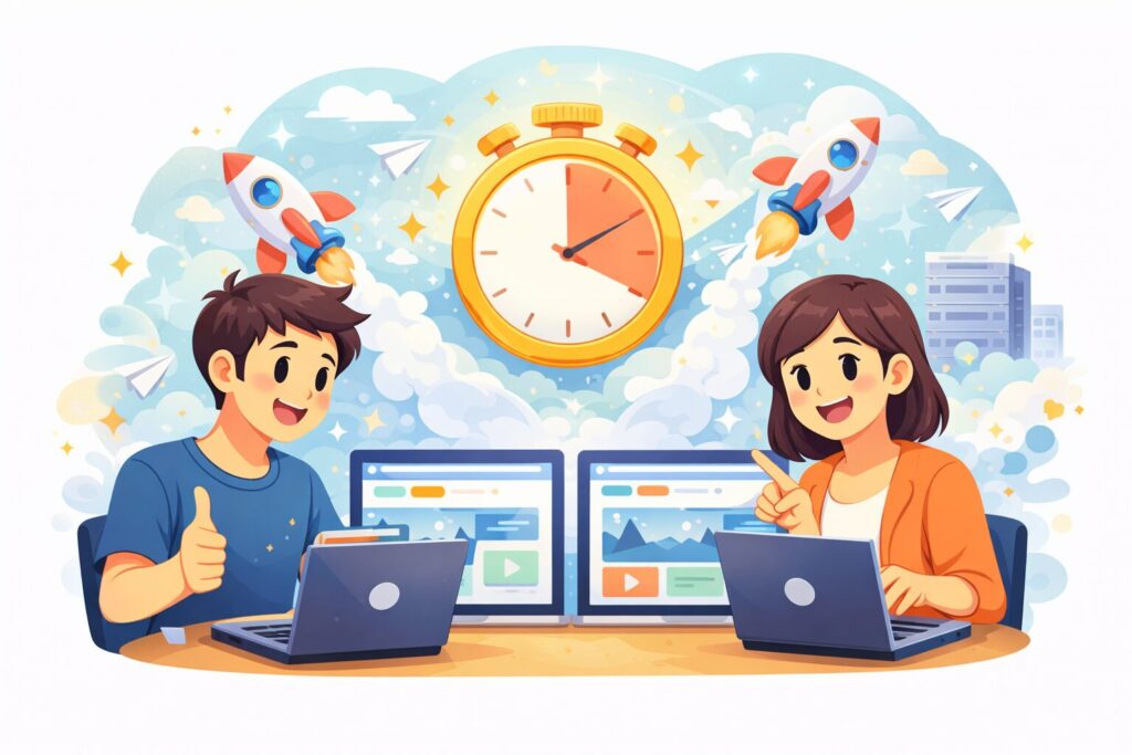 タイムリミットに向かって進むイメージ画像