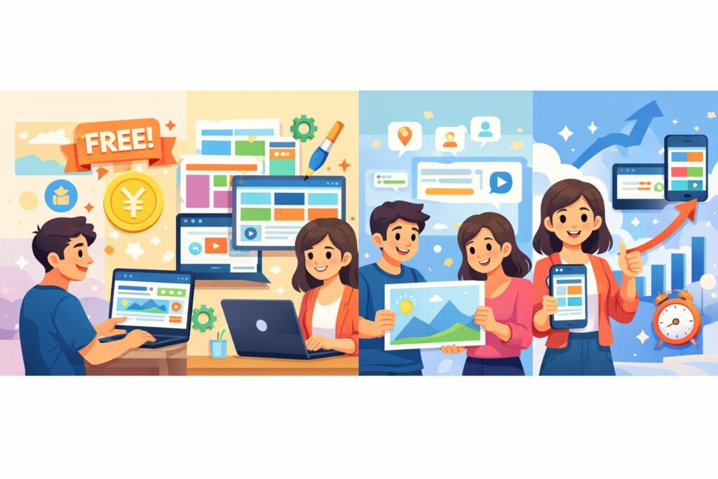 無料ウェブサイト作成の利点画像