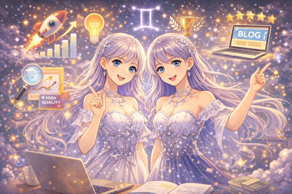 ブログを成功させるポイントをイメージしたイラスト