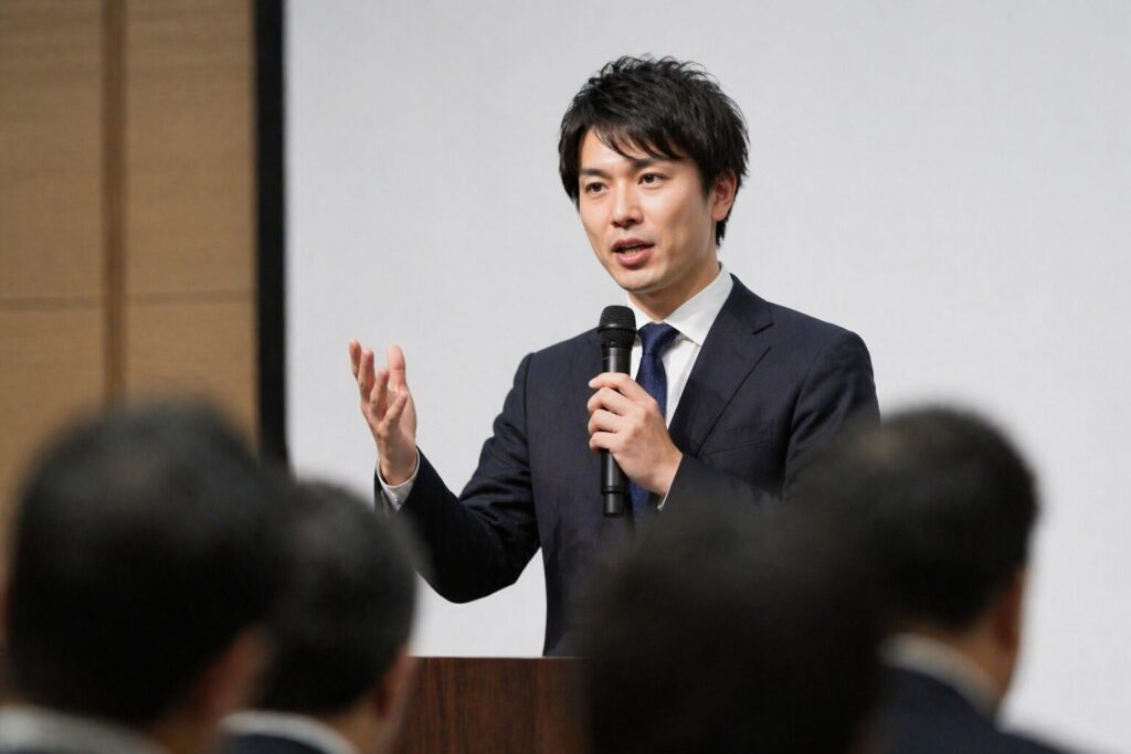 スピーチしている人