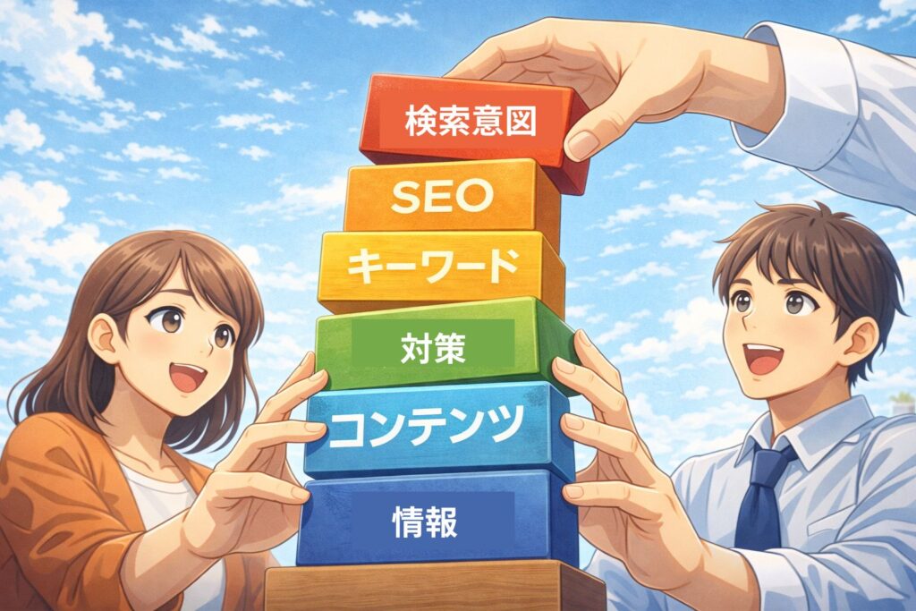 検索意図が一番上にある積み木の画像