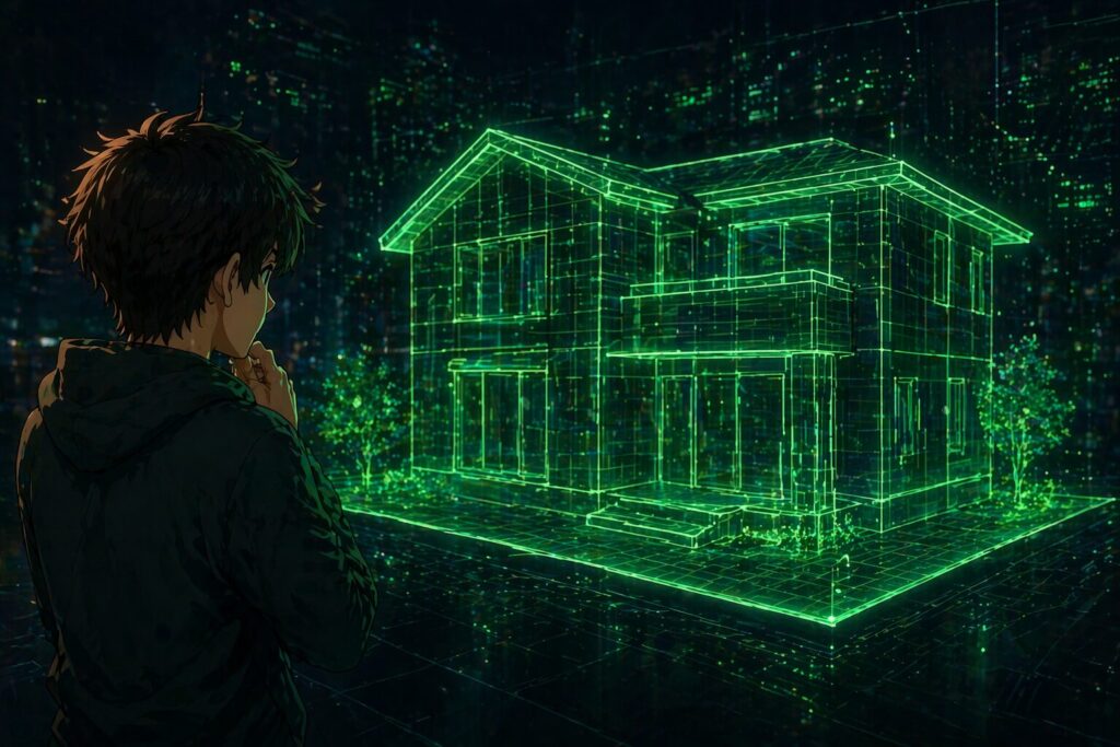 フォログラミングで家を見ている