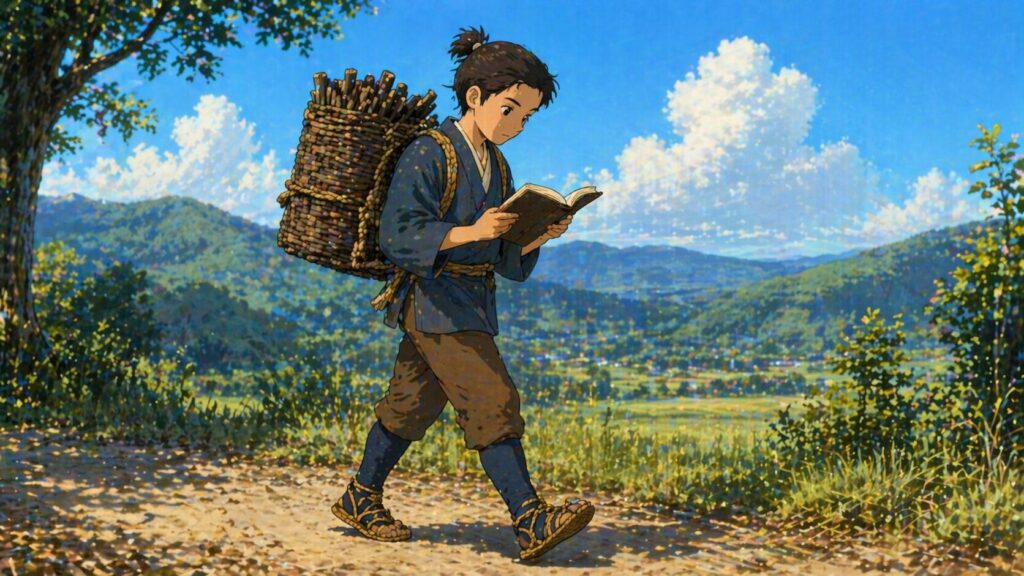 歩きながら学んでいる人