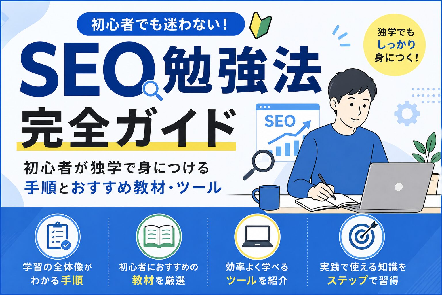 SEO勉強法完全ガイドの記事のアイキャッチ