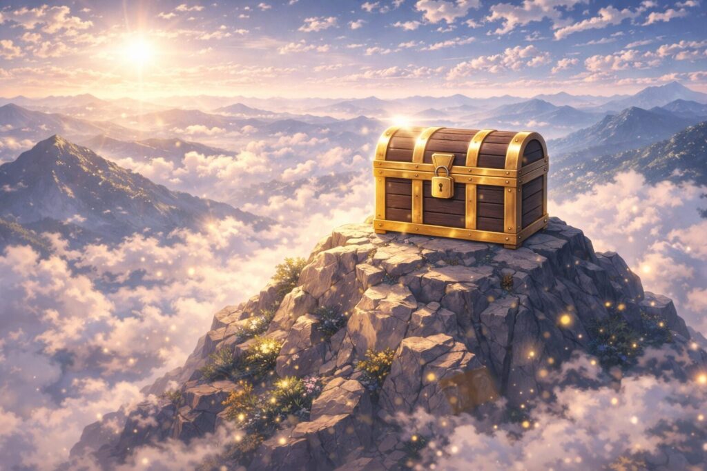 頂上に空いていない宝箱がある画像